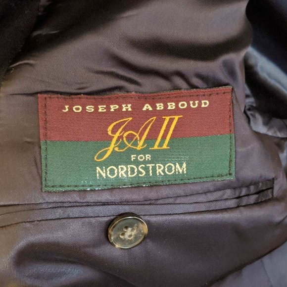 Men's Fine Navy Blue Wool Sport Coat Blazer Nordstrom by Joseph Abboud JAII 44L - Picture 4 of 7